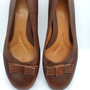 Nurture "JOY" Brown Leather Loafer Ballet Flats Bow Excellent condition Womens 8